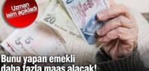 Uzman isim açıkladı. Bunu yapan emekli daha fazla ma’aş alacak!