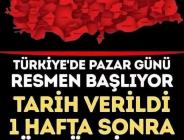 Pazar günü geliyor…Hazırlıklı olunuz..
